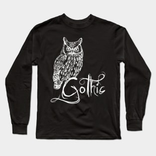 Owl Gothic Long Sleeve T-Shirt